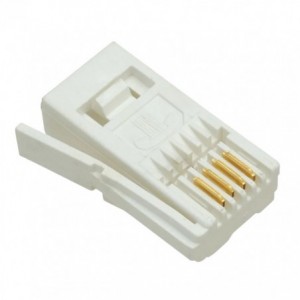 RJ11 Plug 6P4C Left Lever White British Type 6W4P2
