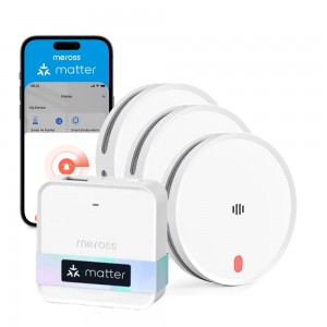 Meross Smart Smoke Alarm Multi-Room Kit (3 Smoke Alarms + Matter Smart Hub) | Protect Every Room- Stay Connected Everywhere