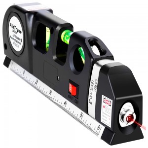 Laser Level Line Tool with Cross Line Beam &amp; Built-In Measuring Tape | Measure- Align &amp; Install with Precision - All in One Handy Tool