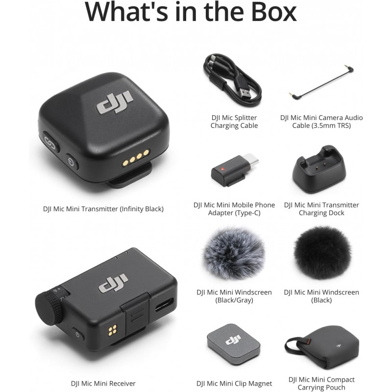 DJI Mic Mini Wireless Microphone System (1 TX + 1 RX) | Big Audio