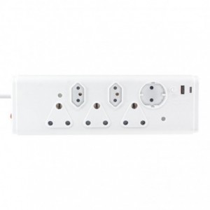 LinkQnet 6-Port Multiplug with Dual USB Charging