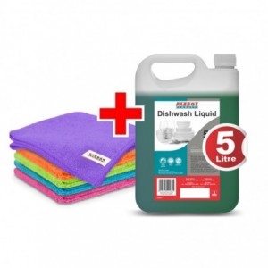 5l Dishwash &amp; Microfibre cloths