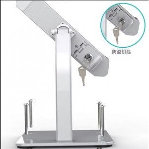 Tuff-Luv - Secure Anti-Theft Lockable Tablet/Phone Desk Stand for Tablets Fits Tablets 7" - 11" - Silver