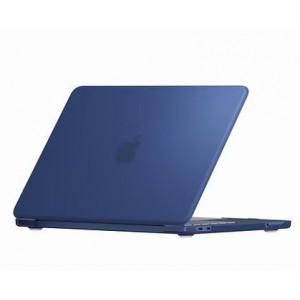 Tuff-Luv - MacBook Neo Full Shell Case - Frosted Clear Hard Shell - Indigo Blue