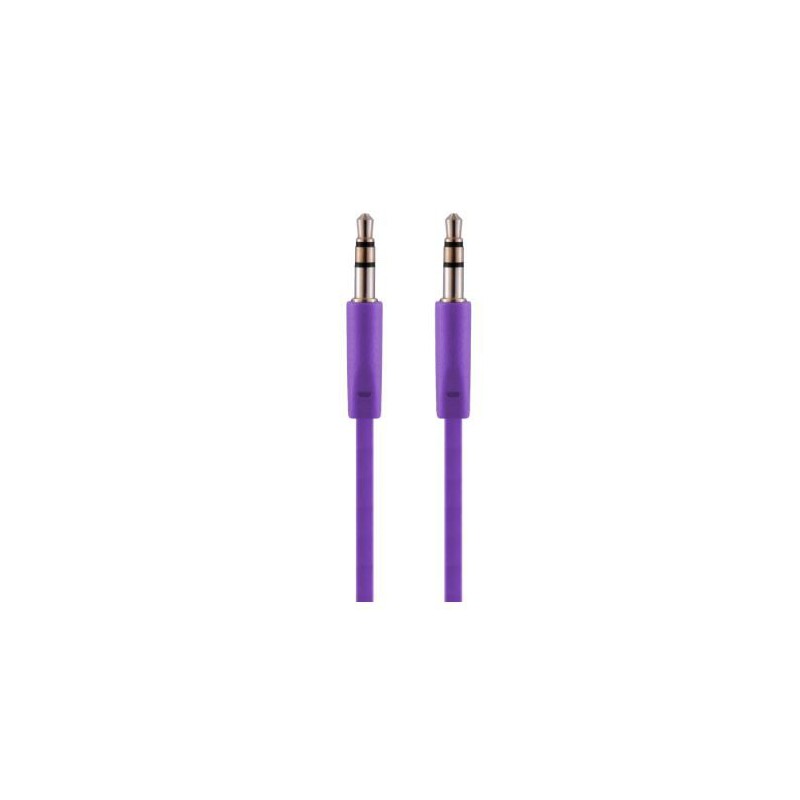 Pro Bass Chain Series Blister Flat Auxiliary Cable- Purple