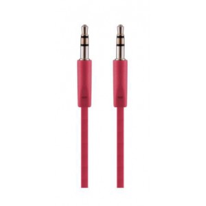 Pro Bass Chain Series Blister Flat Auxiliary Cable- Red