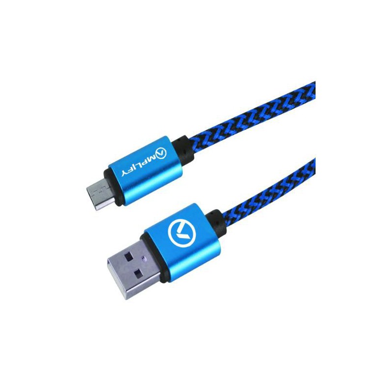 Amplify Pro Linked Series Micro USB Braided Cable – 2meter –  Black/Blue