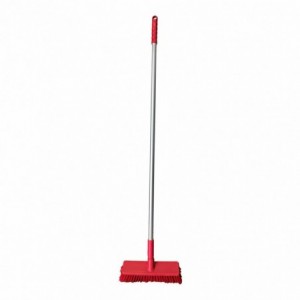HACCP Soft Bristle Broom  Red Commercial Cleaning Broom