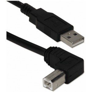 Microworld Right Angle USB 2.0 to USB Type-B Cable