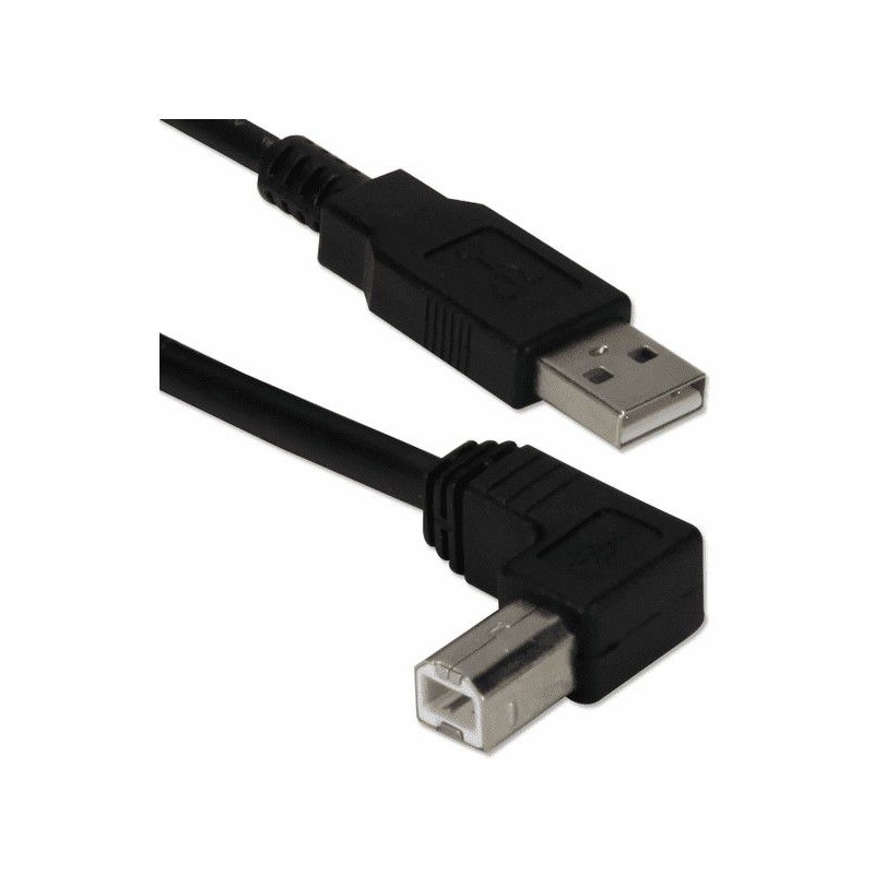 Microworld Right Angle USB 2.0 to USB Type-B Cable