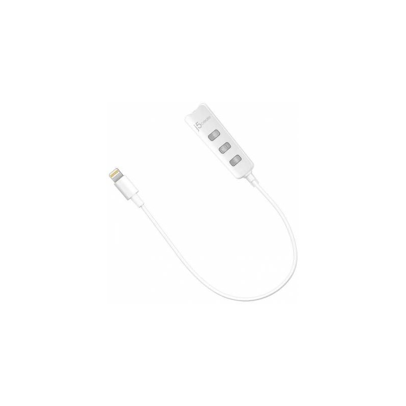 J5create JLA160 White Premium Audio Adapter with Lightning Connector