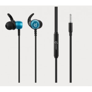 PowerUp E1 Series Aux Earphones with Carry Case - Blue