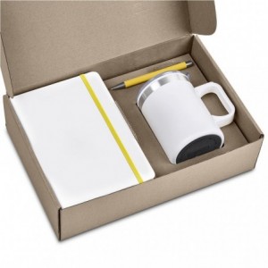 Altitude Wisteria Kraft Gift Set with Mug &amp; Notebook - Yellow