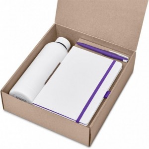 Clark Kraft Gift Set with A5 Notebook &amp; 800ml Bottle - Purple