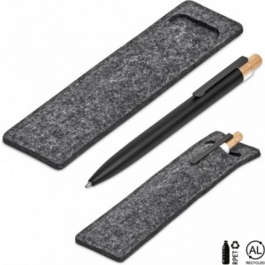 Okiyo Mimo Recycled Aluminium Ball Pen with Felt Pouch