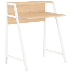Everfurn Orchid Desk with Monitor Shelf- Powder Coated Steel
