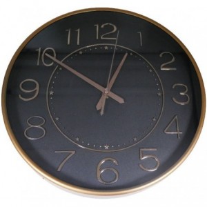 Casey Analog 30cm Round Face Rose Gold Black Wall Watch