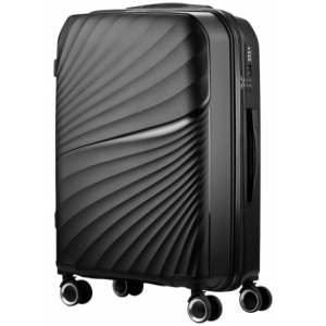 Travelwize Quartz PP 76cm 4-Wheels Spinner Luggage Black