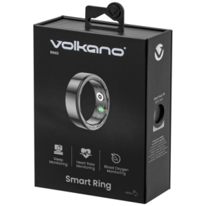 Volkano Ring Series Smart Ring with Charge Case - Black 20.8mm