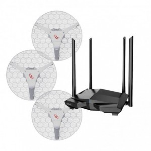 MikroTik 3-Pack LHG 5 (3 PACK) &amp; Tenda AC10 Router (x3) Bundle
