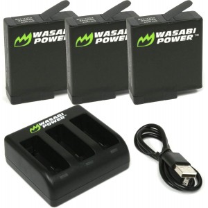 Wasabi Power Battery 3-Pack and Charger for GoPro HERO5 Black