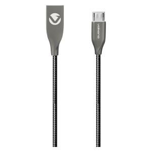 Volkano Iron Series Round Metallic Spring Micro USB Cable 1.2m - Black