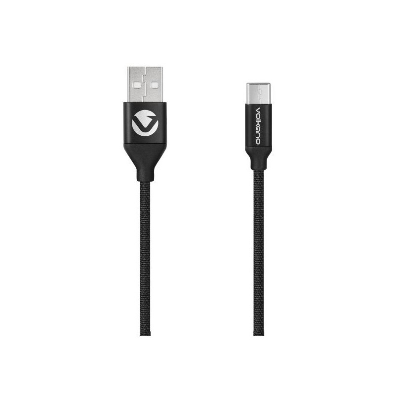 Volkano Weave Series Fabric Braided Type-C Cable 1.2m - Black