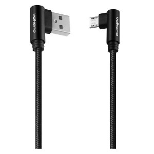 Volkano Braids Series Nylon Braided Micro 90ｰ USB Cable 1.2m - Black