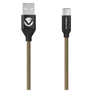 Volkano Weave Series Fabric Braided Micro USB Cable 1.2m - Army Green