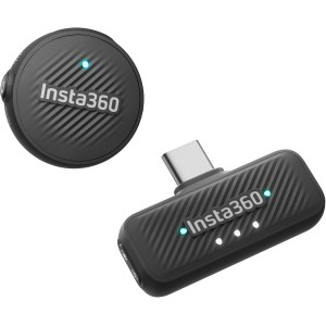 Insta360 Mic Air (1 TX + 1 RX) Wireless Microphone- USB-C- Noise Cancelling- 300m Range