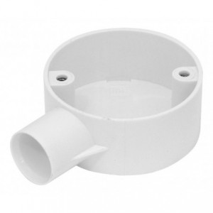 20mm ROUND PVC CONDUIT BOX 1W SIDE ENTRY K0000090