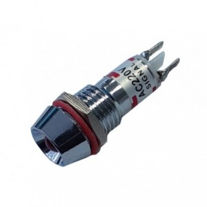 5mm LED INDICATOR 220VAC RED PANEL HOLE10mm XD22-10-220VAC-RD