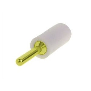 BANANA PLUG 2mm WHITE ROUND GOLD PLATED K295980-WT-GOLD