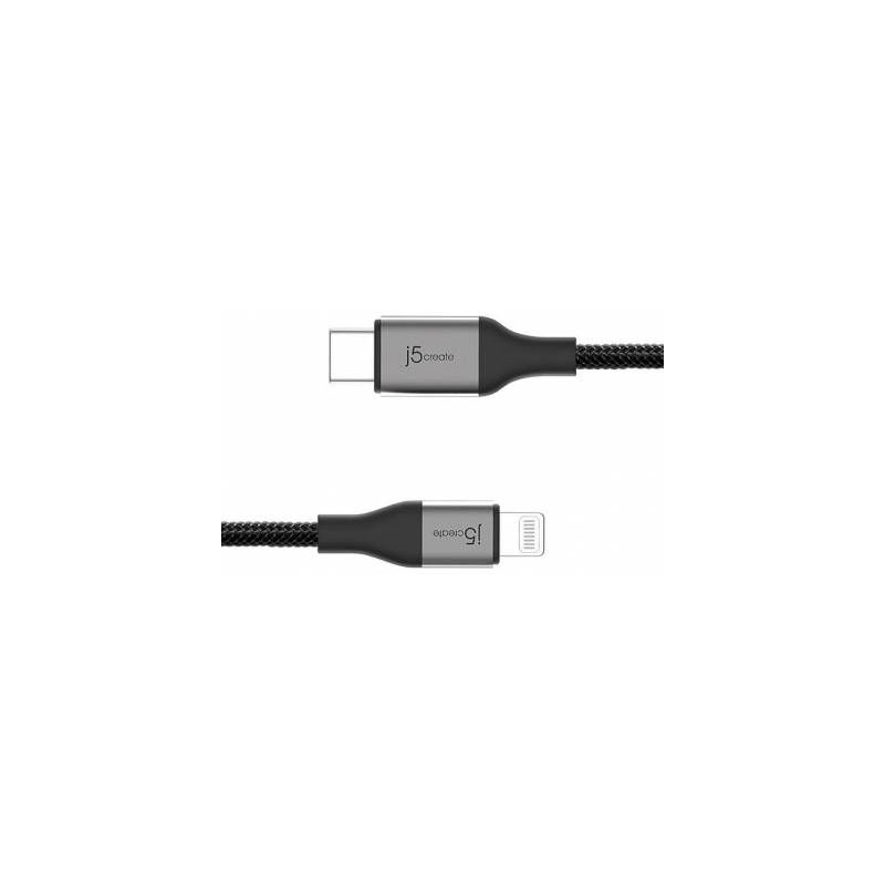 J5 create JLC15 USB-C to Lightning Cable - Black