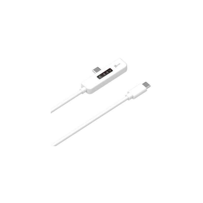 J5create JUCP15 USB-C 2.0 to USB-C Right Angle With OLED Dynamic Power Meter