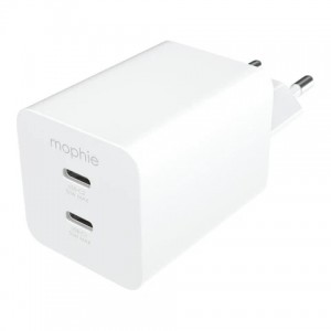 mophie-Essentials-Power Adapter-Dual USB-C-PD-50W-White-EU