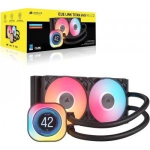 CORSAIR iCUE LINK TITAN 240 RX LCD AIO 240mm Radiator Liquid CPU Cooler