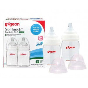 Pigeon Twin Pack Peristaltic Plus PP Bottle - 160ml (SS Hole)