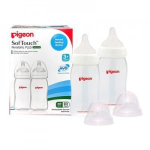 Pigeon Twin Pack Peristaltic Plus PP Bottle 240ml (M Hole)