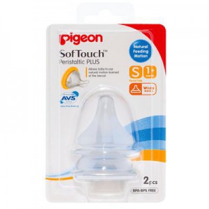 Pigeon Peristaltic Plus Nipple S 2PC/Blister Pack