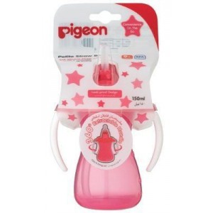 Pigeon Petite Straw Bottle Pink - 150ml