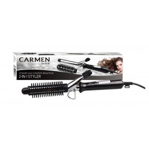 Carmen 2 In 1 Styler Hair Straightener - Black
