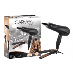 Carmen Studio Duo Hairdryer & Straightener - Black and Gold