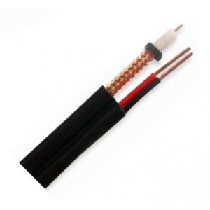 COAX CABLE 6mm SOLID+POWER BLACK RG59 RG59+POWER