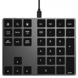 TUFF-LUV Aluminium Wireless Numeric Keypad - Silver Aluminium