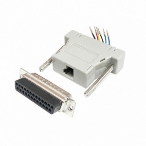 Offset RJ11 / RJ12 Socket To D-SUB 25W Plug RJ11-25P