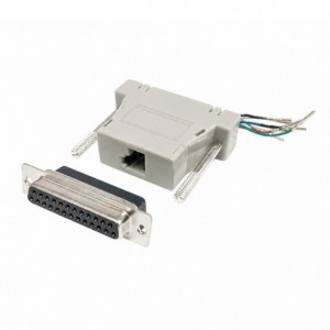 Offset RJ11 / RJ12 Socket To D-SUB 25W Socket RJ11-25S