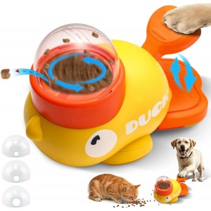 Interactive Pet Treat Dispenser - Duck-Shaped Food Puzzle for Dogs &amp; Cats