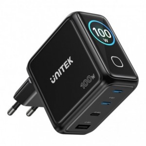 UNITEK Rexo 100W 4-Port GaN Charger with Colour Display (P1131A)