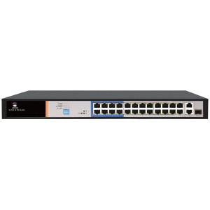Scoop 24 Port Fast Ethernet AI PoE Switch with 2GE/1SFP Uplink
